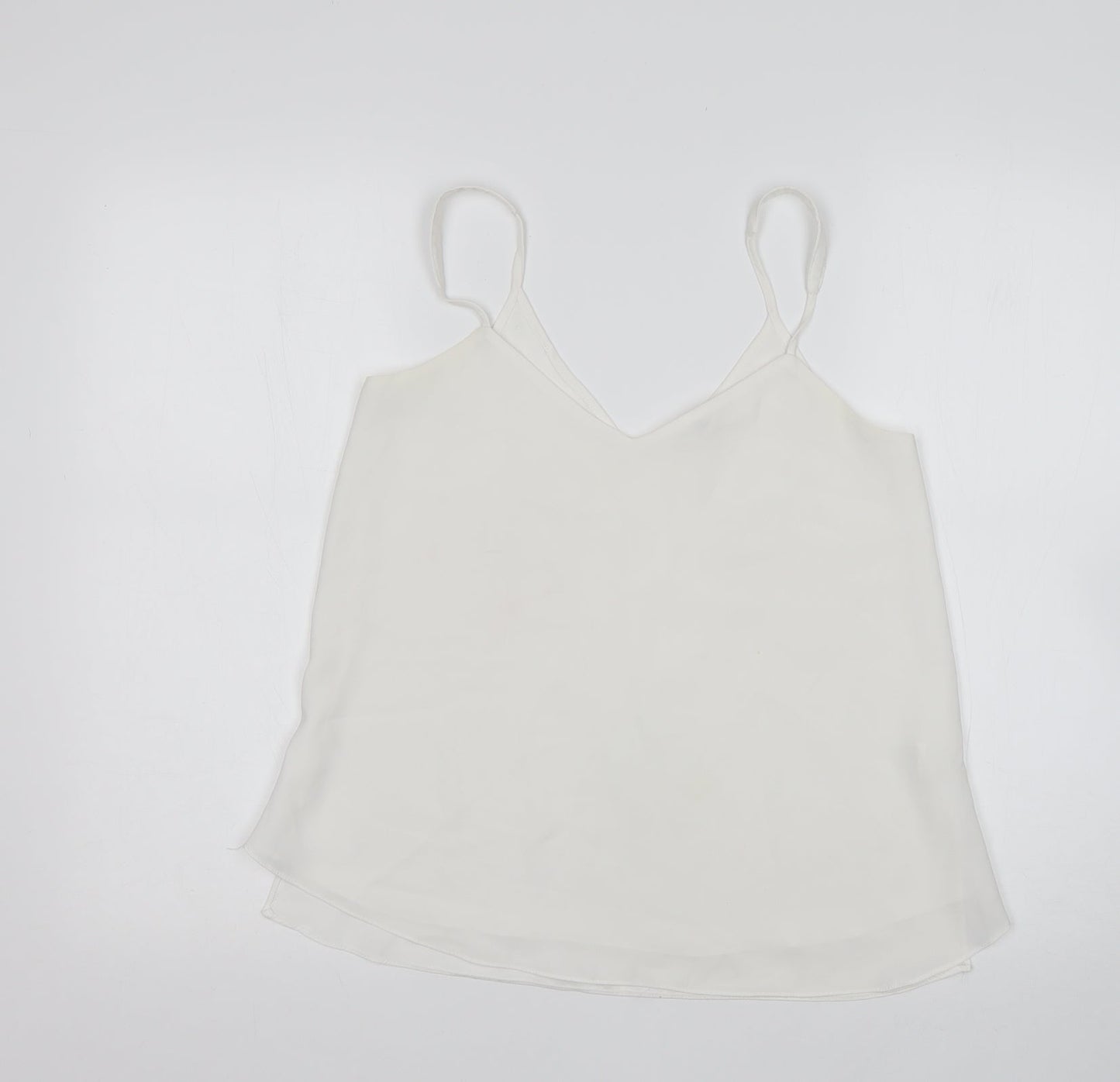 Womens UK Size 8 River Island White Basic Tank