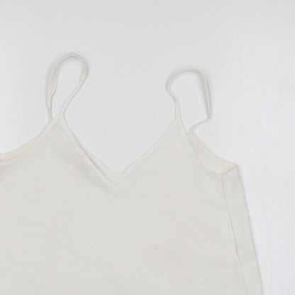 Womens UK Size 8 River Island White Basic Tank
