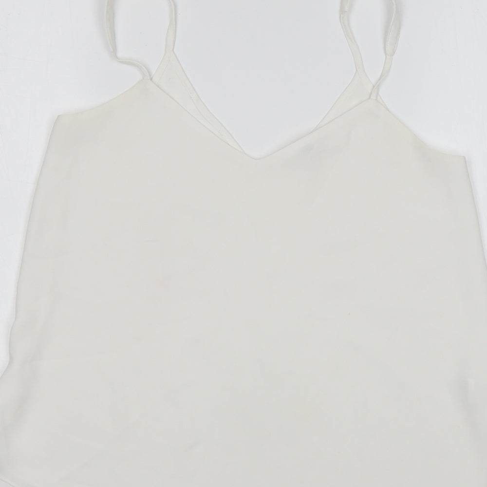 Womens UK Size 8 River Island White Basic Tank