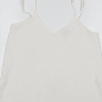 Womens UK Size 8 River Island White Basic Tank