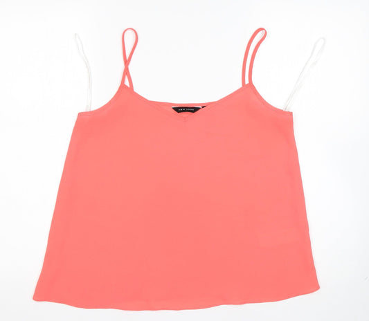 Womens UK Size 10 New Look Pink Basic Tank