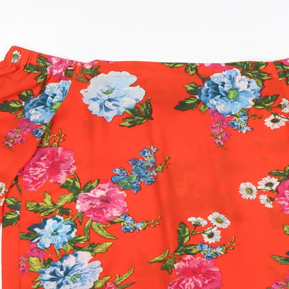 Womens UK Size 10 New Look Multicoloured Basic Blouse