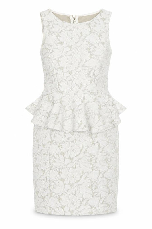 Warehouse Womens Multicoloured Floral Polyester Pencil Dress  Size 10  Round Neck
