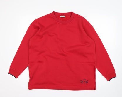 Additional front view of JOIE DE VIURE women’s red polyester pullover sweatshirt, size UK 10
