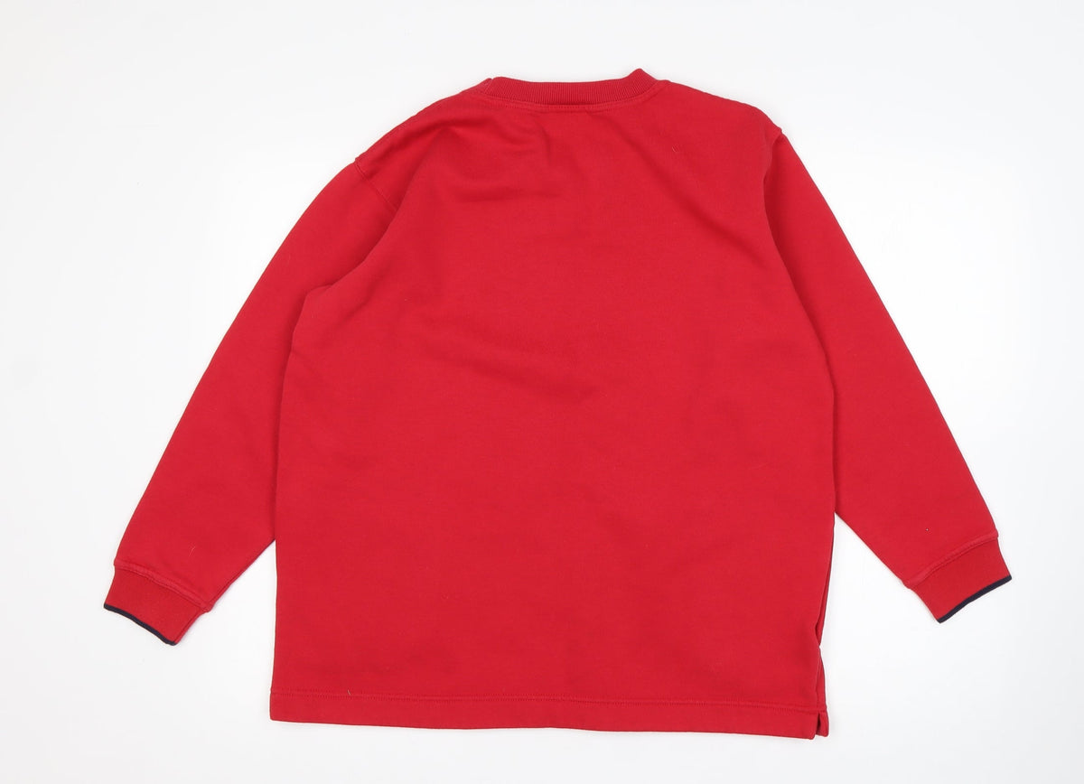 Back view of JOIE DE VIURE women’s red polyester pullover sweatshirt, size UK 10