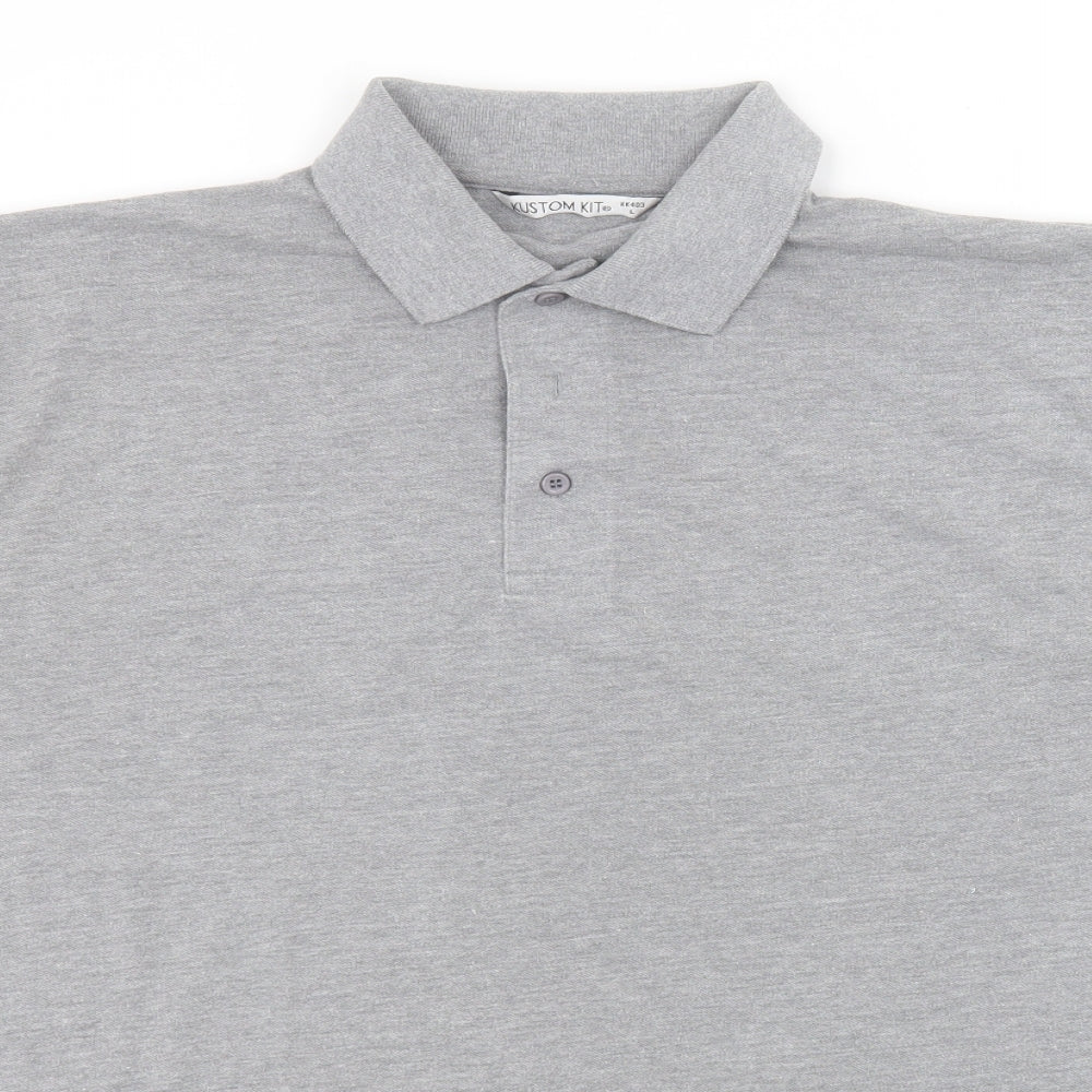 Kustom Kit Mens Grey  Polyester  Polo Size L Collared