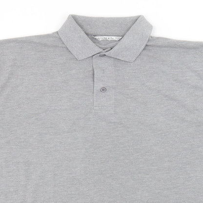 Kustom Kit Mens Grey  Polyester  Polo Size L Collared