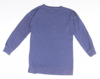 NEXT Womens Blue Round Neck  Cotton Pullover Jumper Size 6