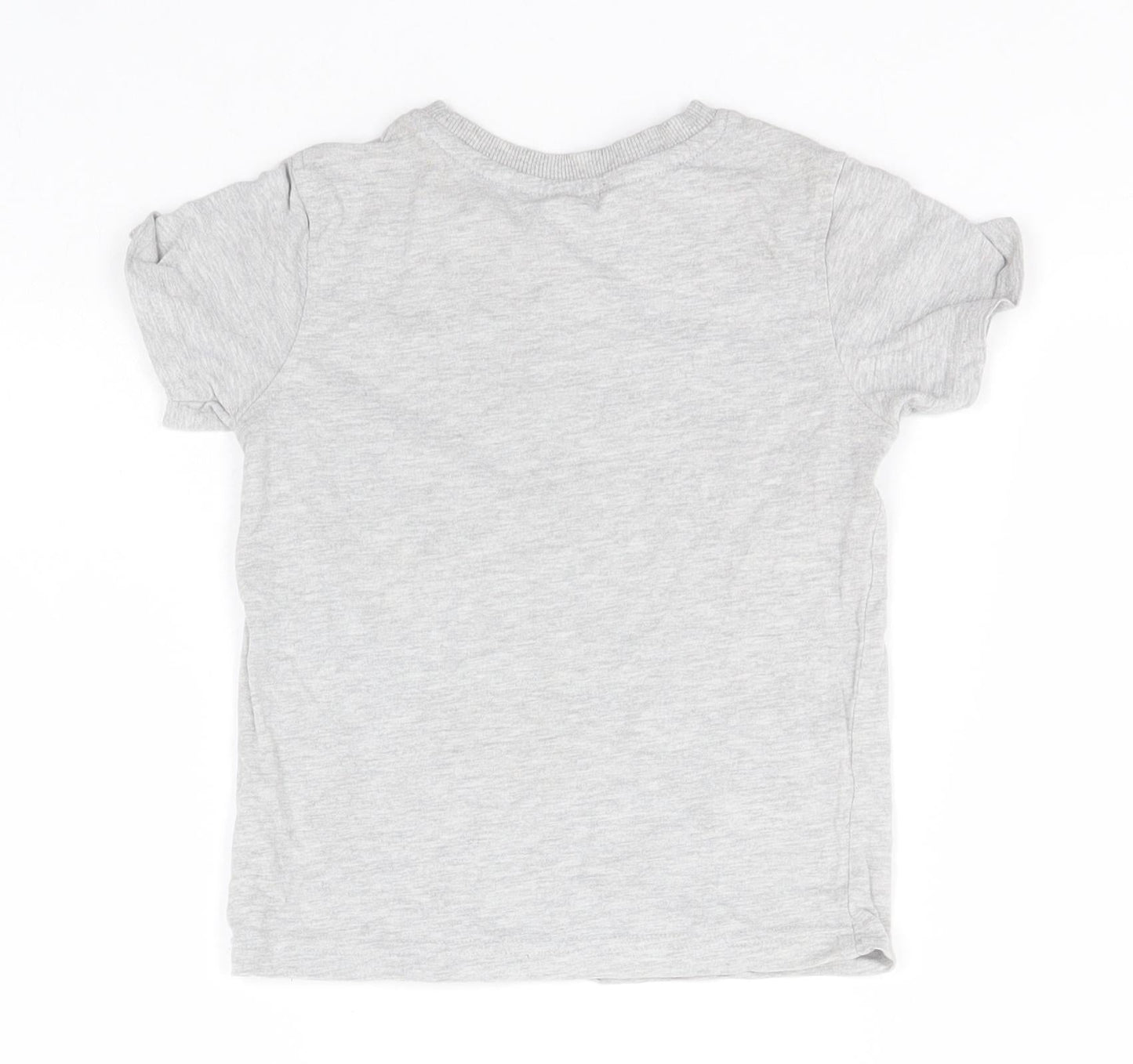George Boys Grey  Cotton Basic T-Shirt Size 3-4 Years Round Neck  - Dinosaur
