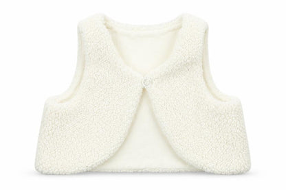 Front view of Matalan Baby White Polyester Vest Jumper, size 3-6, Months