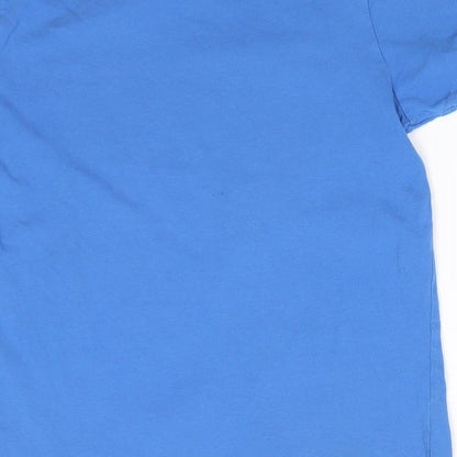 Primark Boys Blue  Cotton Basic T-Shirt Size 9-10 Years Round Neck Pullover - Sky Blue Freestyle