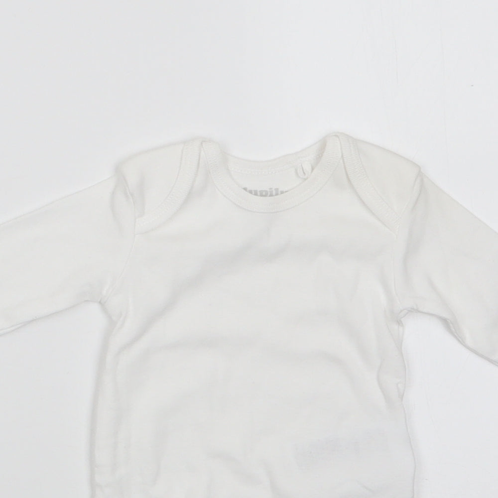 Lupilu Girls White  Cotton Romper One-Piece Size 3-6 Months  Snap