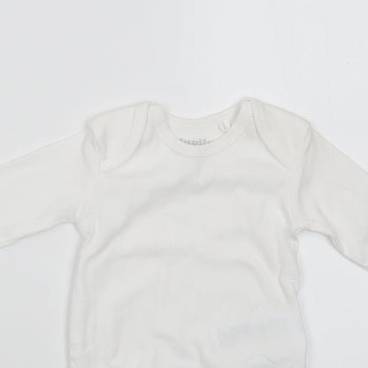 Lupilu Girls White  Cotton Romper One-Piece Size 3-6 Months  Snap