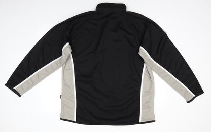Falcon Mens Black  Polyester Henley Sweatshirt    - Black & Taupe Colour Block