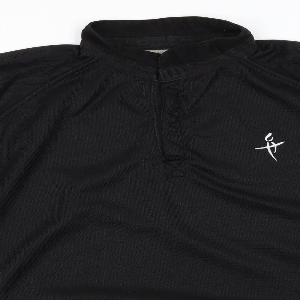 Falcon Mens Black  Polyester Henley Sweatshirt    - Black & Taupe Colour Block