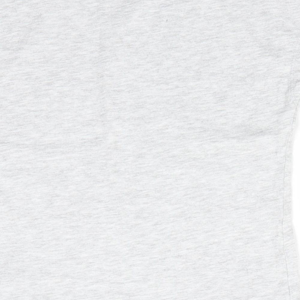 Lily & Dan Girls Grey  Cotton Basic T-Shirt Size 9-10 Years Round Neck Pullover - Pale grey mix
