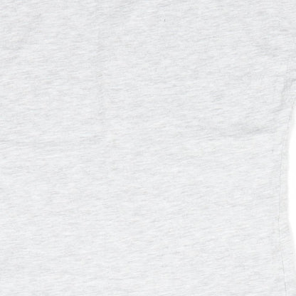 Lily & Dan Girls Grey  Cotton Basic T-Shirt Size 9-10 Years Round Neck Pullover - Pale grey mix
