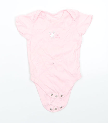 George Girls Pink Animal Print Cotton Romper One-Piece Size 9-12 Months  Snap - Rabbit I Love Mummy Pale pink
