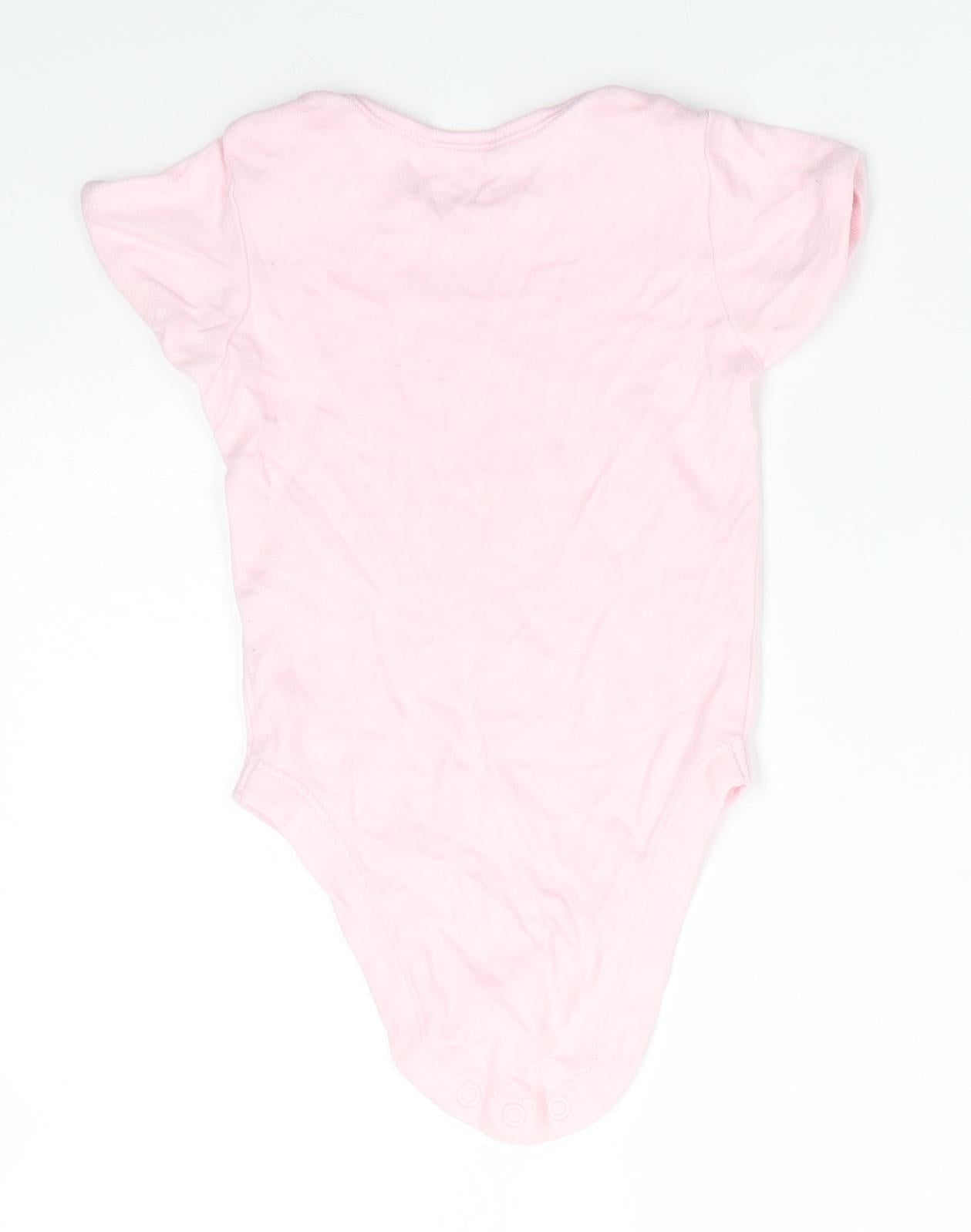 George Girls Pink Animal Print Cotton Romper One-Piece Size 9-12 Months  Snap - Rabbit I Love Mummy Pale pink