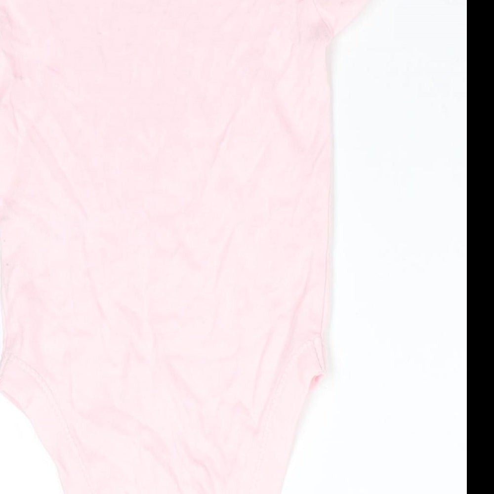 George Girls Pink Animal Print Cotton Romper One-Piece Size 9-12 Months  Snap - Rabbit I Love Mummy Pale pink