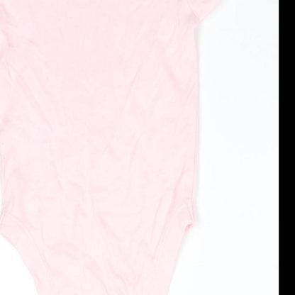 George Girls Pink Animal Print Cotton Romper One-Piece Size 9-12 Months  Snap - Rabbit I Love Mummy Pale pink