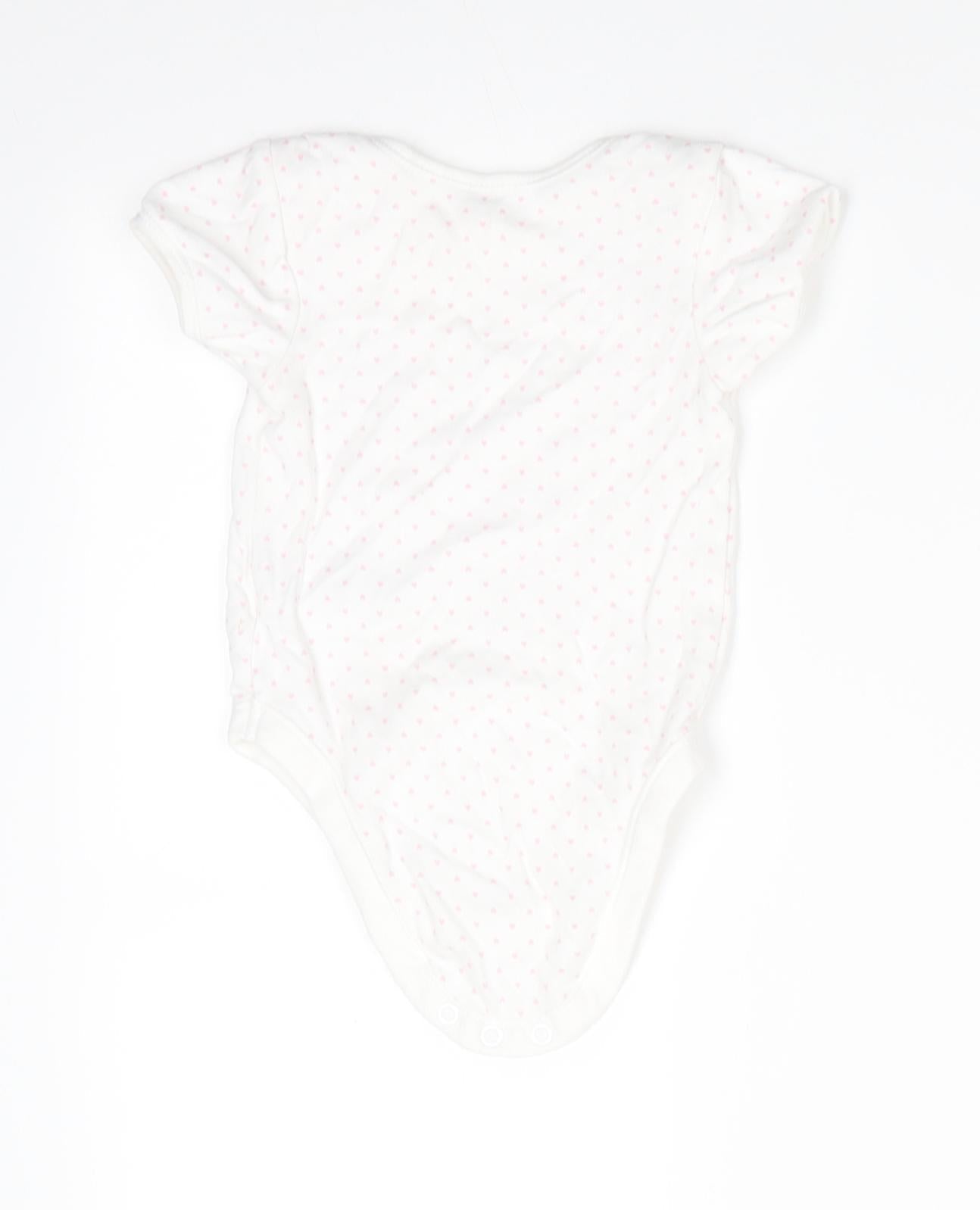 George Girls Pink Polka Dot Cotton Romper One-Piece Size 9-12 Months  Snap - Heart Polka dots