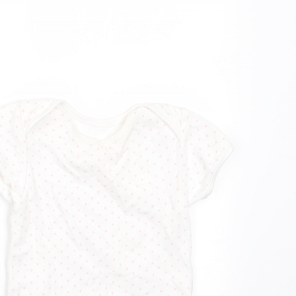 George Girls Pink Polka Dot Cotton Romper One-Piece Size 9-12 Months  Snap - Heart Polka dots