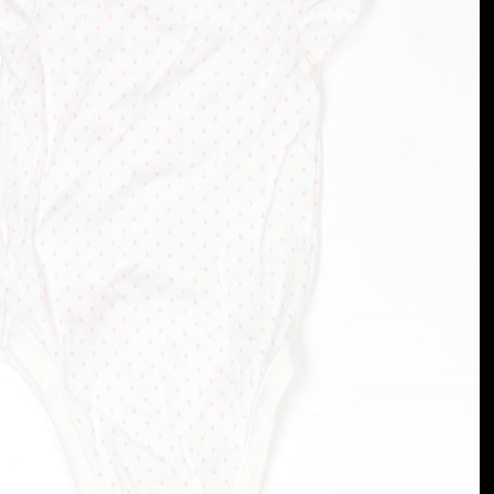 George Girls Pink Polka Dot Cotton Romper One-Piece Size 9-12 Months  Snap - Heart Polka dots