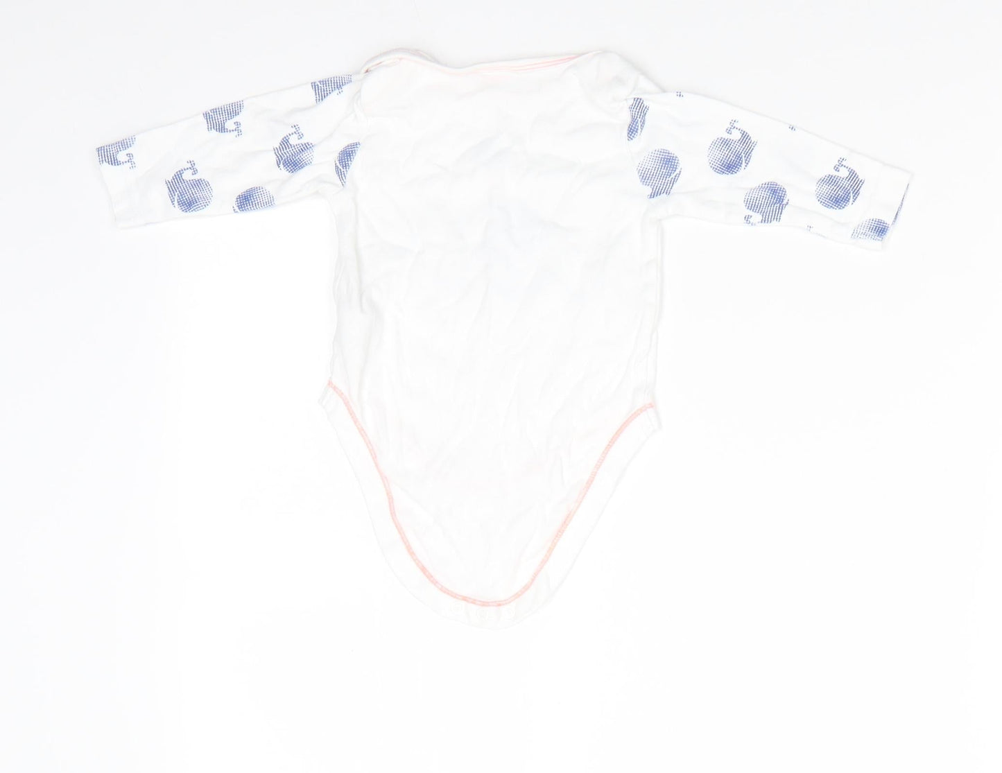 BlueZoo Baby White Animal Print Cotton Romper One-Piece Size 3-6 Months  Snap - Blue Whale Print Little Squirt