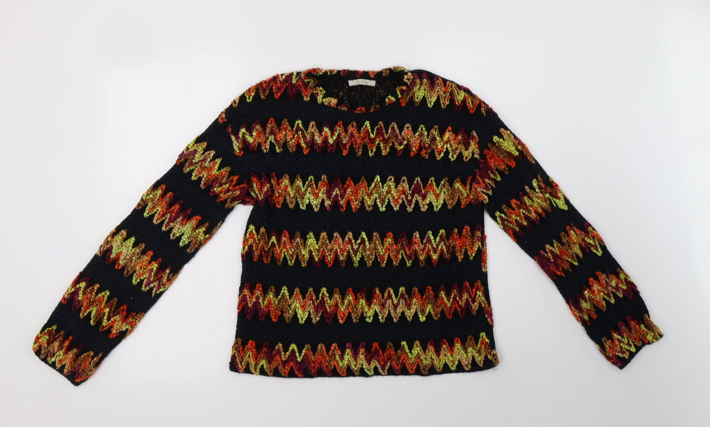 Womens UK Size L Zara Multicoloured Pullover Jumper