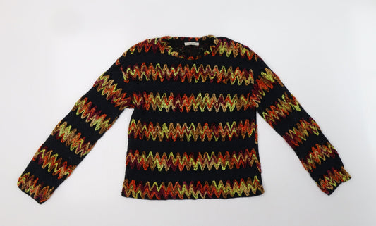 Womens UK Size L Zara Multicoloured Pullover Jumper
