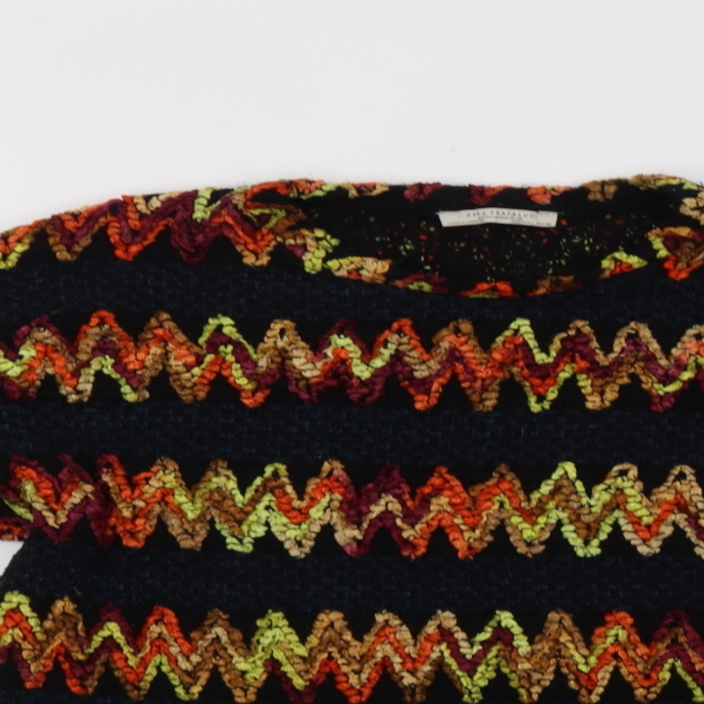 Womens UK Size L Zara Multicoloured Pullover Jumper