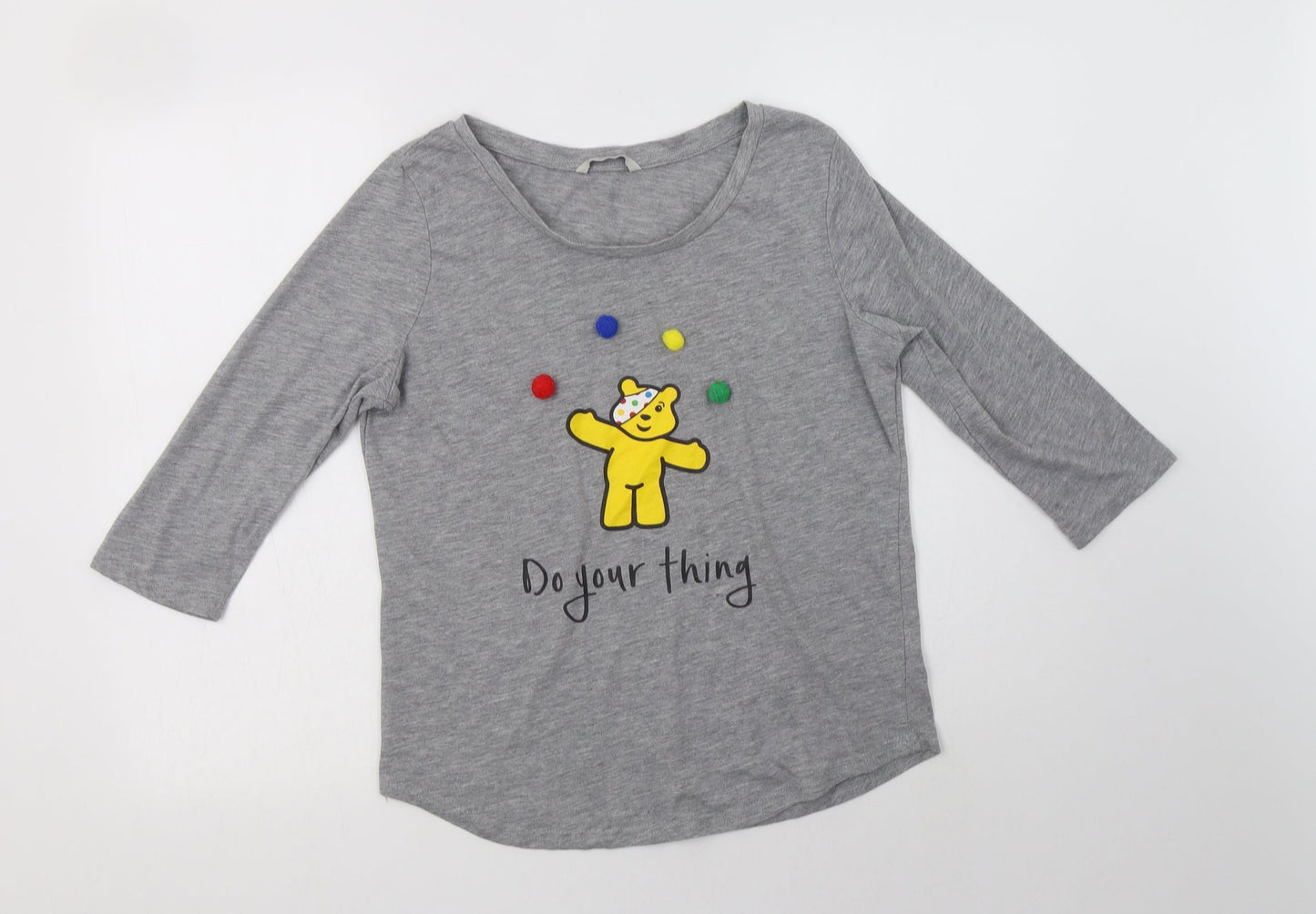 George Womens Grey  Polyester Basic Blouse Size 12 Crew Neck - Pudsey