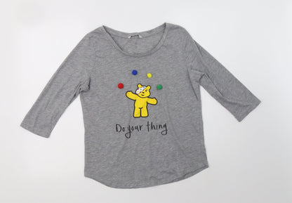 George Womens Grey  Polyester Basic Blouse Size 12 Crew Neck - Pudsey