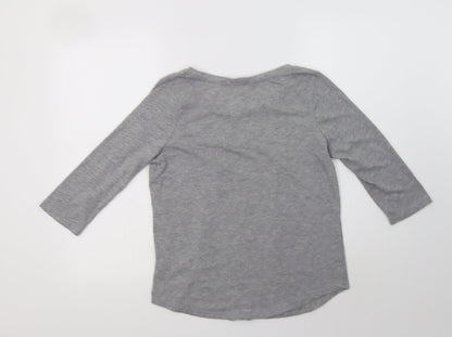 George Womens Grey  Polyester Basic Blouse Size 12 Crew Neck - Pudsey