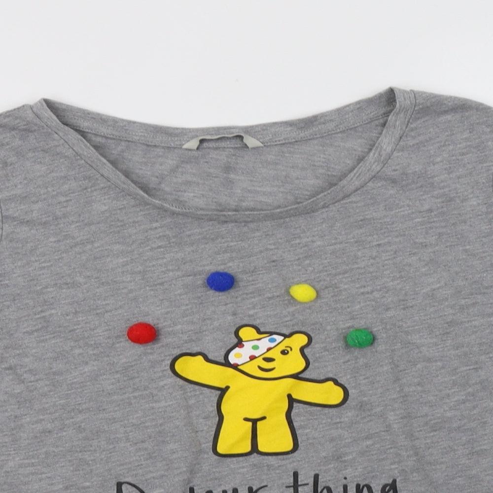 George Womens Grey  Polyester Basic Blouse Size 12 Crew Neck - Pudsey