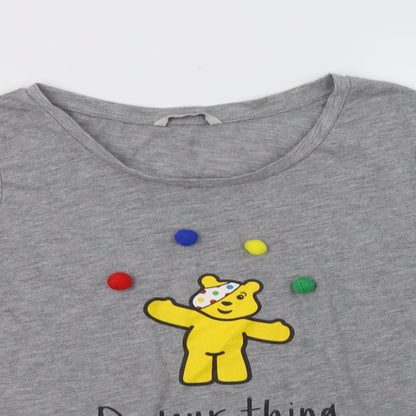 George Womens Grey  Polyester Basic Blouse Size 12 Crew Neck - Pudsey