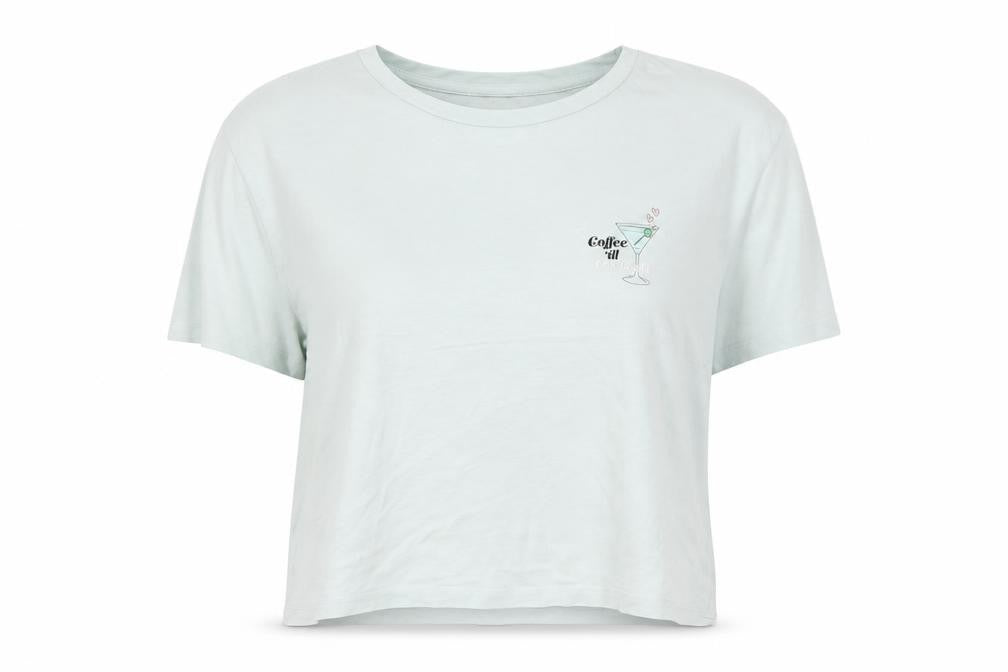 Front view of Boux Avenue women’s green cotton top pyjama top, size M, - martini