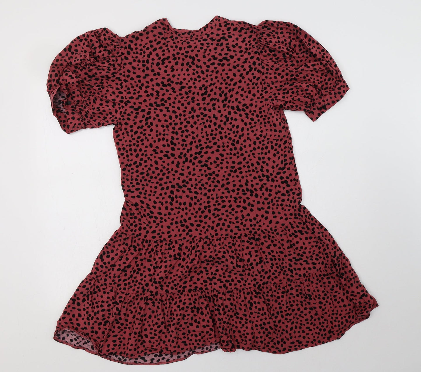 George Womens Pink Animal Print Viscose A-Line  Size 8  V-Neck