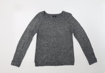 F&F Womens Grey Crew Neck  Acrylic Pullover Jumper Size 10