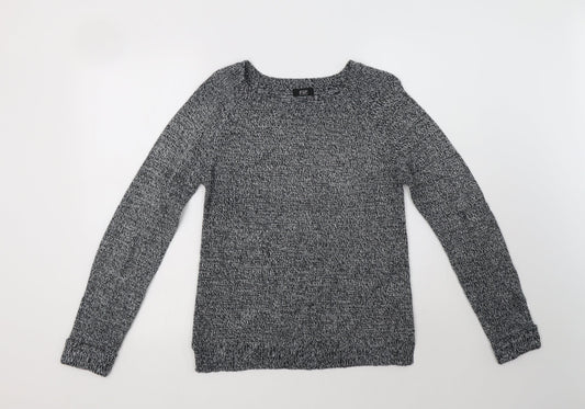 F&F Womens Grey Crew Neck  Acrylic Pullover Jumper Size 10