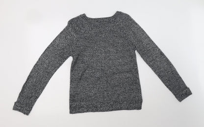 F&F Womens Grey Crew Neck  Acrylic Pullover Jumper Size 10