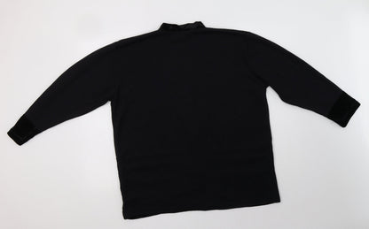 By Design Womens Black V-Neck Striped Polyester Cardigan Jumper Size L