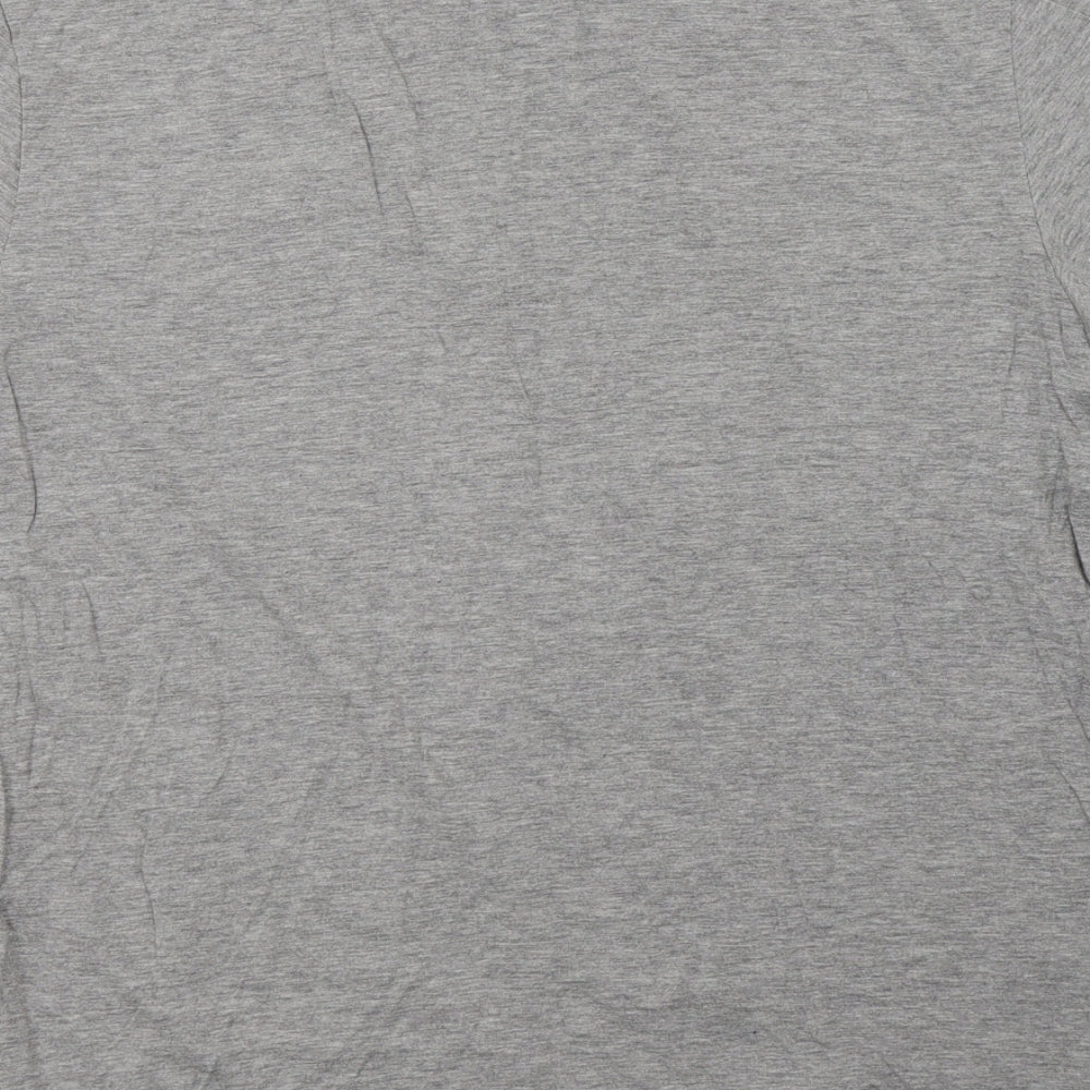 Primark Mens Grey  Cotton  Polo Size L Collared Button