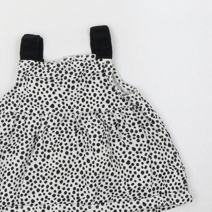 Lullababy Baby White Animal Print Cotton A-Line  Size 0-3 Months  Sweetheart Button