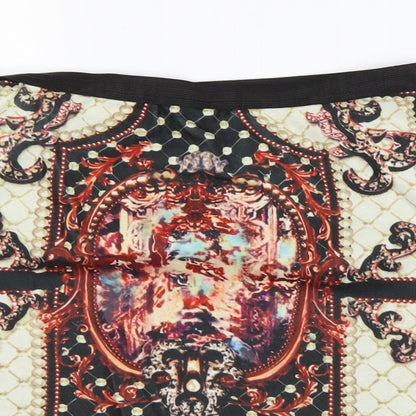 Close-up detail of Zanzea women’s multicoloured mini skirt, size XL