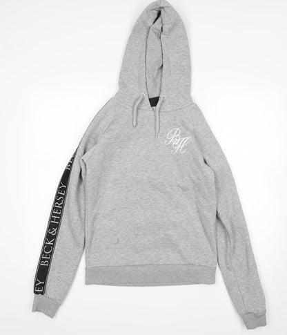 BLACK & HERSEY  Womens Grey  Cotton Pullover Hoodie Size 8