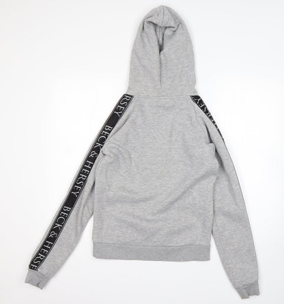BLACK & HERSEY  Womens Grey  Cotton Pullover Hoodie Size 8