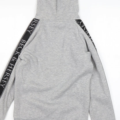 BLACK & HERSEY  Womens Grey  Cotton Pullover Hoodie Size 8