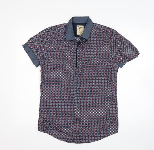 Twister soul Mens Multicoloured Geometric Cotton  Button-Up Size XS Collared